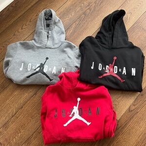 Nike Jordan Hoodies in Black, Gray, and Red